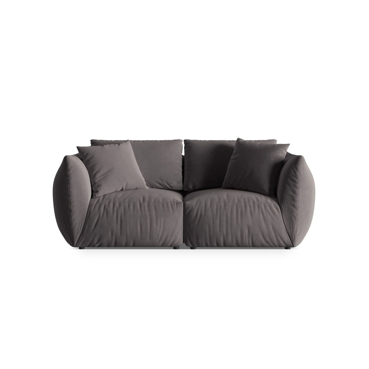 Chris 3-Sitzer Sofa in Leinenoptik aus Samt (CasGraph) in Dunkelgrau, 220x100 cm – Bild 1