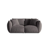 Chris 3-Sitzer Sofa in Leinenoptik aus Samt (CasGraph) in Dunkelgrau, 220x100 cm – Bild 1