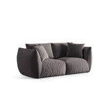 Chris 3-Sitzer Sofa in Leinenoptik aus Samt (CasGraph) in Dunkelgrau, 220x100 cm – Bild 4