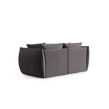 Chris 3-Sitzer Sofa in Leinenoptik aus Samt (CasGraph) in Dunkelgrau, 220x100 cm – Bild 5