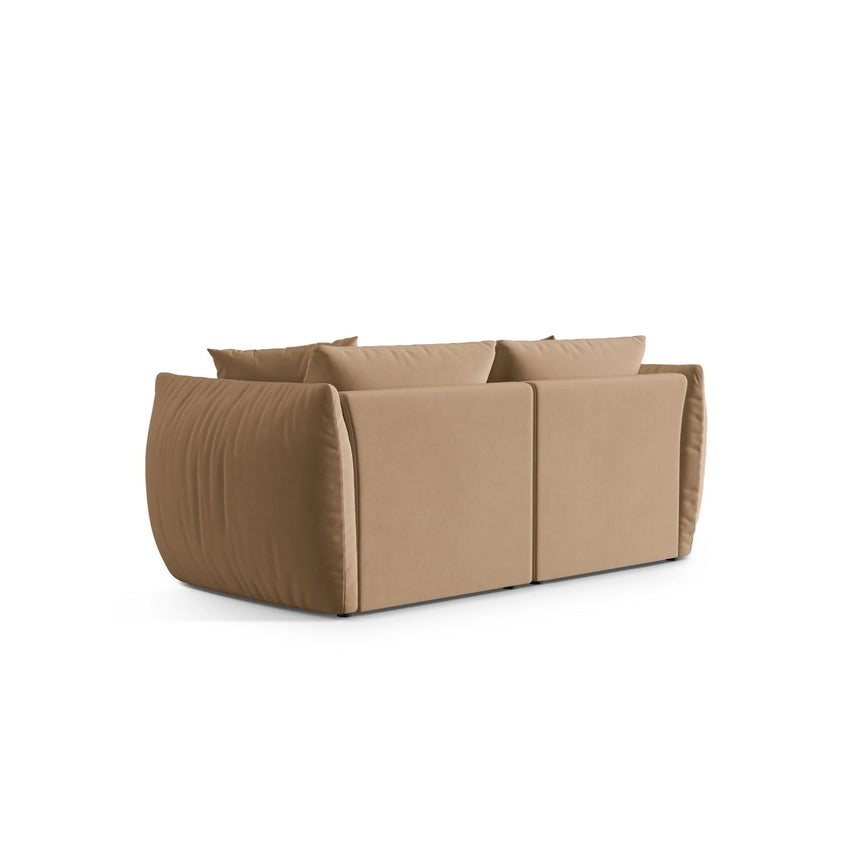 Chris 3-Sitzer Sofa in Leinenoptik aus Samt (CasLio) in Sand, 220x100 cm – Bild 5