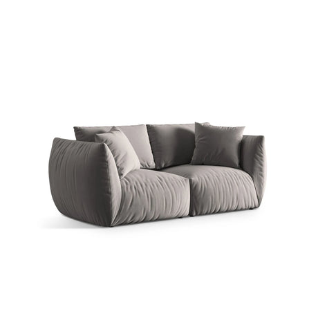 Chris 3-Sitzer Sofa in Leinenoptik aus Samt (CasSto) in Grau, 220x100 cm – Bild 4