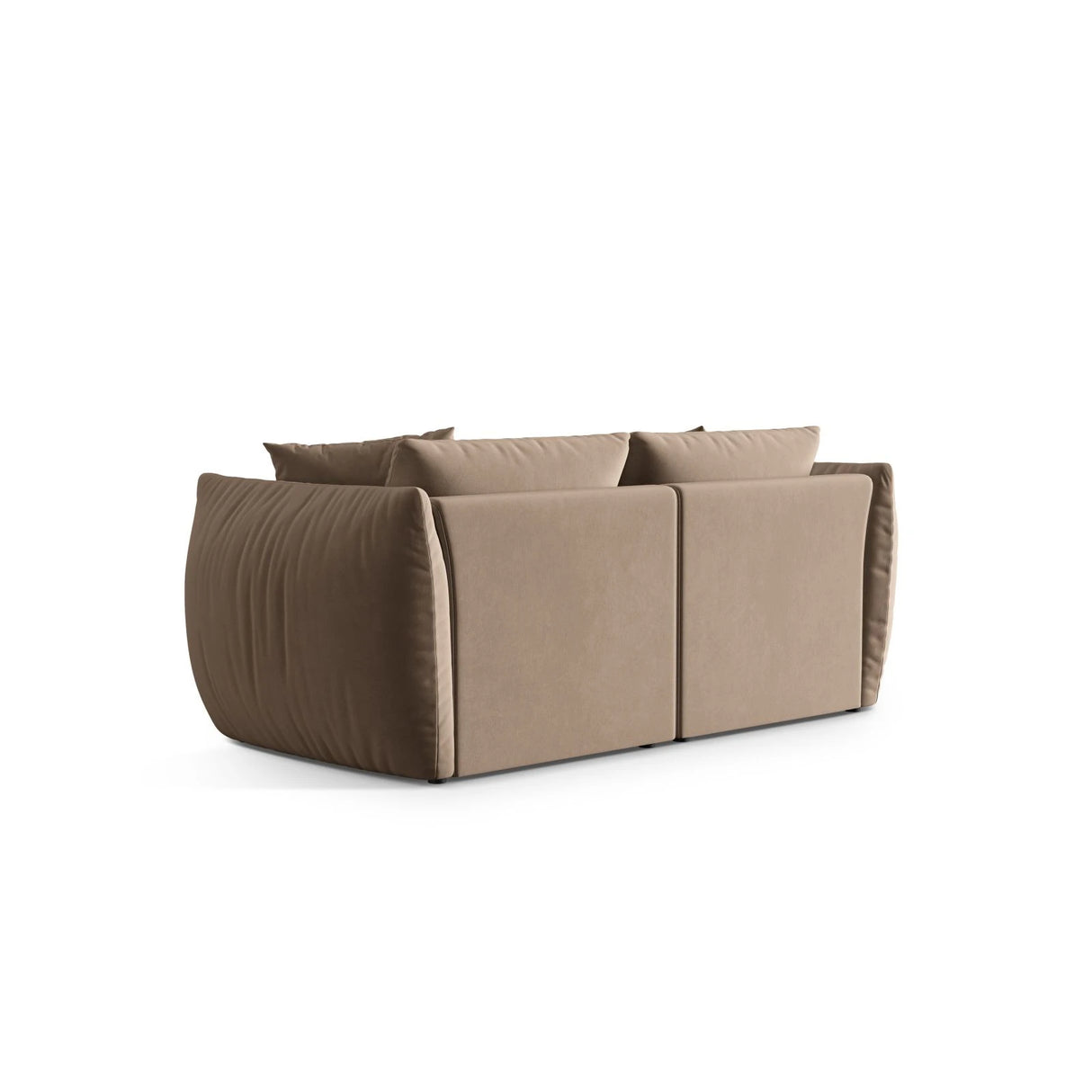 Chris 3-Sitzer Sofa in Leinenoptik aus Samt (CasTau) in Light Brown, 220x100 cm – Bild 5