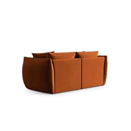 Chris 3-Sitzer Sofa in Leinenoptik aus Samt (CasTerr) in Terrakotta, 220x100 cm – Bild 5