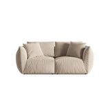 Chris 3-Sitzer Sofa in Leinenoptik aus Samt oder Strukturstoff, 220x100 cm – Bild 1
