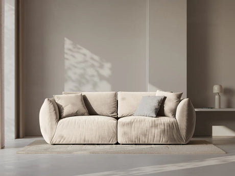 Chris 3-Sitzer Sofa in Leinenoptik aus Samt oder Strukturstoff, 220x100 cm – Bild 2