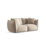 Chris 3-Sitzer Sofa in Leinenoptik aus Samt oder Strukturstoff, 220x100 cm – Bild 4