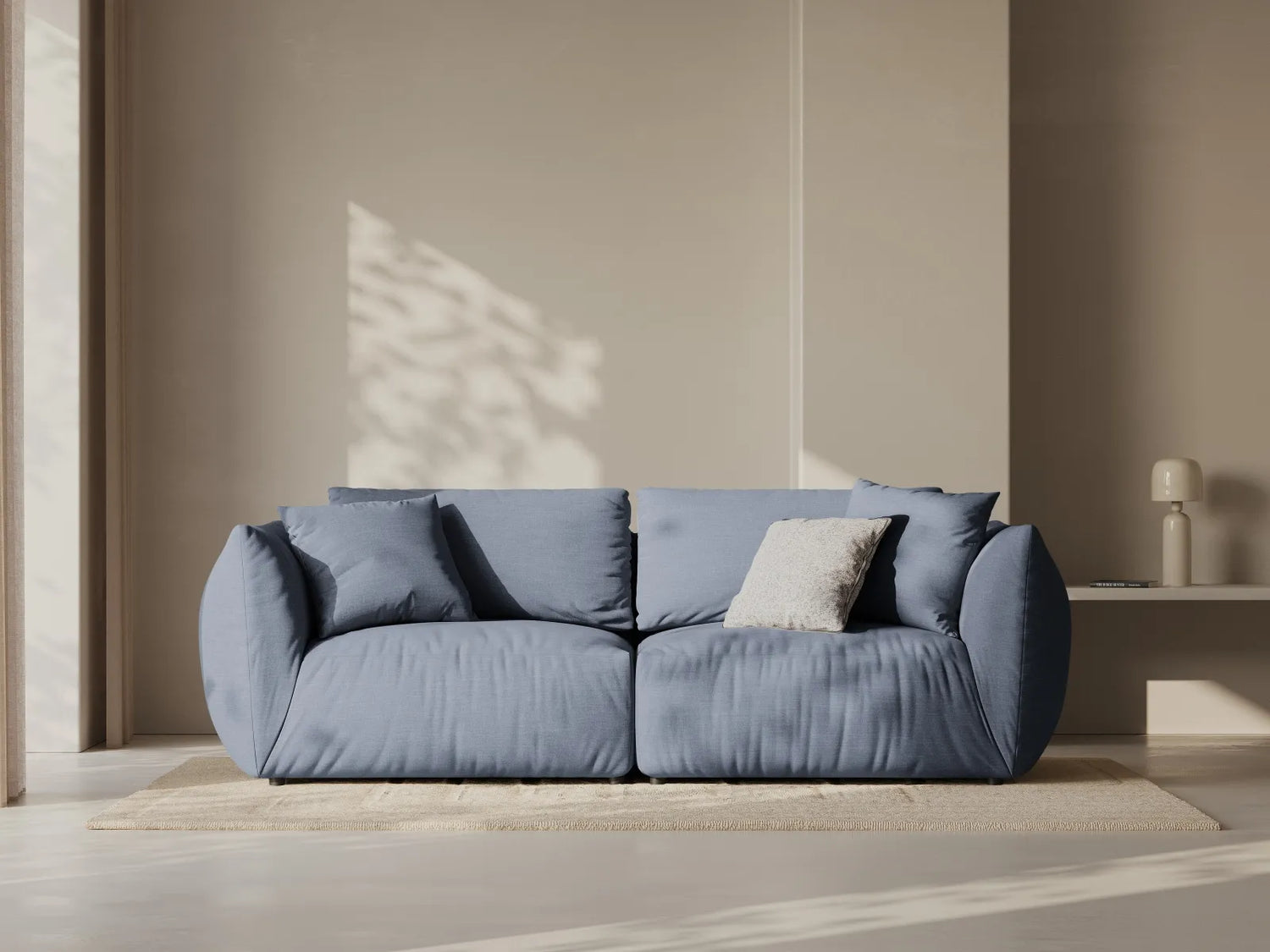 Chris 3-Sitzer Sofa in Leinenoptik aus Strukturierter Stoff (LIN74) in Light Green, 220x100 cm – Bild 2