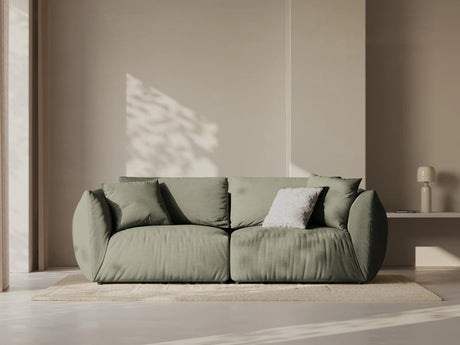 Chris 3-Sitzer Sofa in Leinenoptik aus Strukturierter Stoff (LIN81) in Muted Blue, 220x100 cm – Bild 2