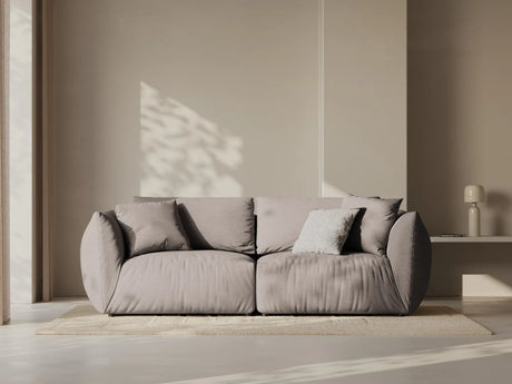 Chris 3-Sitzer Sofa in Leinenoptik aus Strukturierter Stoff (LINS07) in Concrete, 220x100 cm – Bild 2
