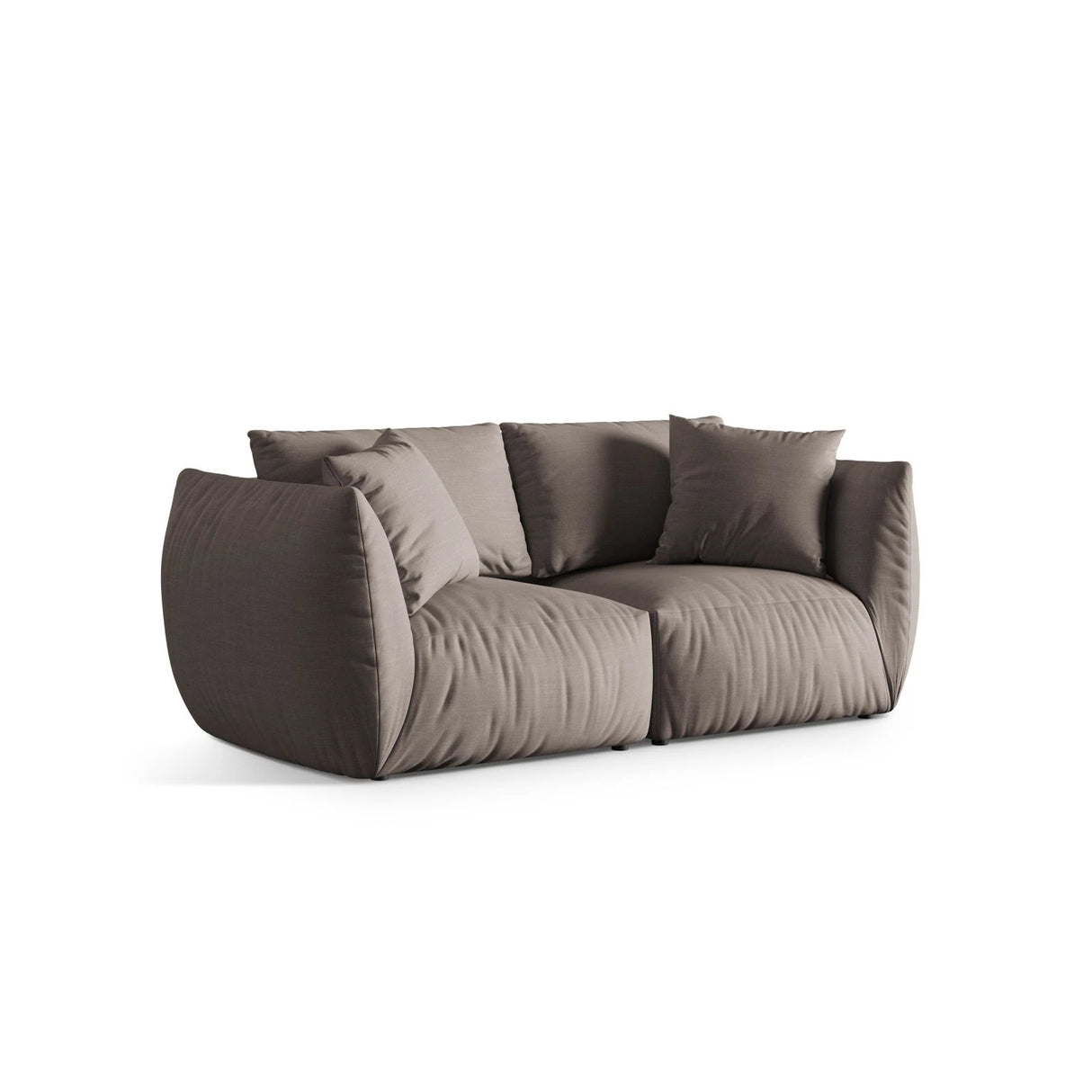 Chris 3-Sitzer Sofa in Leinenoptik aus Strukturierter Stoff (LINS07) in Concrete, 220x100 cm – Bild 4
