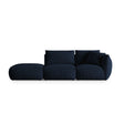 Chris 3-Sitzer Sofa, Links, mit Poufmodul, in Leinenoptik aus Samt (CasDeBl) in Königsblau, 315x100 cm – Bild 1