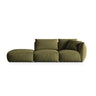 Chris 3-Sitzer Sofa, Links, mit Poufmodul, in Leinenoptik aus Samt (CasFor) in Light Green, 315x100 cm – Bild 1