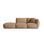 Chris 3-Sitzer Sofa, Links, mit Poufmodul, in Leinenoptik aus Samt (CasLio) in Sand, 315x100 cm – Bild 1