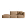 Chris 3-Sitzer Sofa, Links, mit Poufmodul, in Leinenoptik aus Samt (CasLio) in Sand, 315x100 cm – Bild 1