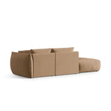Chris 3-Sitzer Sofa, Links, mit Poufmodul, in Leinenoptik aus Samt (CasLio) in Sand, 315x100 cm – Bild 5