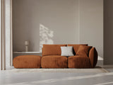 Chris 3-Sitzer Sofa, Links, mit Poufmodul, in Leinenoptik aus Samt (CasTerr) in Terrakotta, 315x100 cm – Bild 2