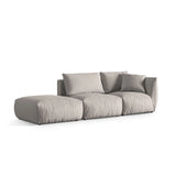 Chris 3-Sitzer Sofa, Links, mit Poufmodul, in Leinenoptik aus Strukturierter Stoff (LIN04) in Natural, 315x100 cm – Bild 4