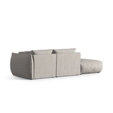 Chris 3-Sitzer Sofa, Links, mit Poufmodul, in Leinenoptik aus Strukturierter Stoff (LIN04) in Natural, 315x100 cm – Bild 5