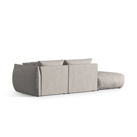 Chris 3-Sitzer Sofa, Links, mit Poufmodul, in Leinenoptik aus Strukturierter Stoff (LIN04) in Natural, 315x100 cm – Bild 5