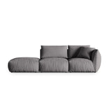 Chris 3-Sitzer Sofa, Links, mit Poufmodul, in Leinenoptik aus Strukturierter Stoff (LIN32) in Sand, 315x100 cm – Bild 1