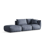 Chris 3-Sitzer Sofa, Links, mit Poufmodul, in Leinenoptik aus Strukturierter Stoff (LIN74) in Light Green, 315x100 cm – Bild 4
