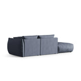 Chris 3-Sitzer Sofa, Links, mit Poufmodul, in Leinenoptik aus Strukturierter Stoff (LIN74) in Light Green, 315x100 cm – Bild 5