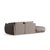 Chris 3-Sitzer Sofa, Links, mit Poufmodul, in Leinenoptik aus Strukturierter Stoff (LINS07) in Concrete, 315x100 cm – Bild 5