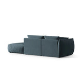 Chris 3-Sitzer Sofa, Rechts, mit Poufmodul, in Leinenoptik aus Samt (CasDaBl) in Pastel Blue, 315x100 cm – Bild 5