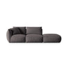 Chris 3-Sitzer Sofa, Rechts, mit Poufmodul, in Leinenoptik aus Samt (CasGraph) in Dunkelgrau, 315x100 cm – Bild 1