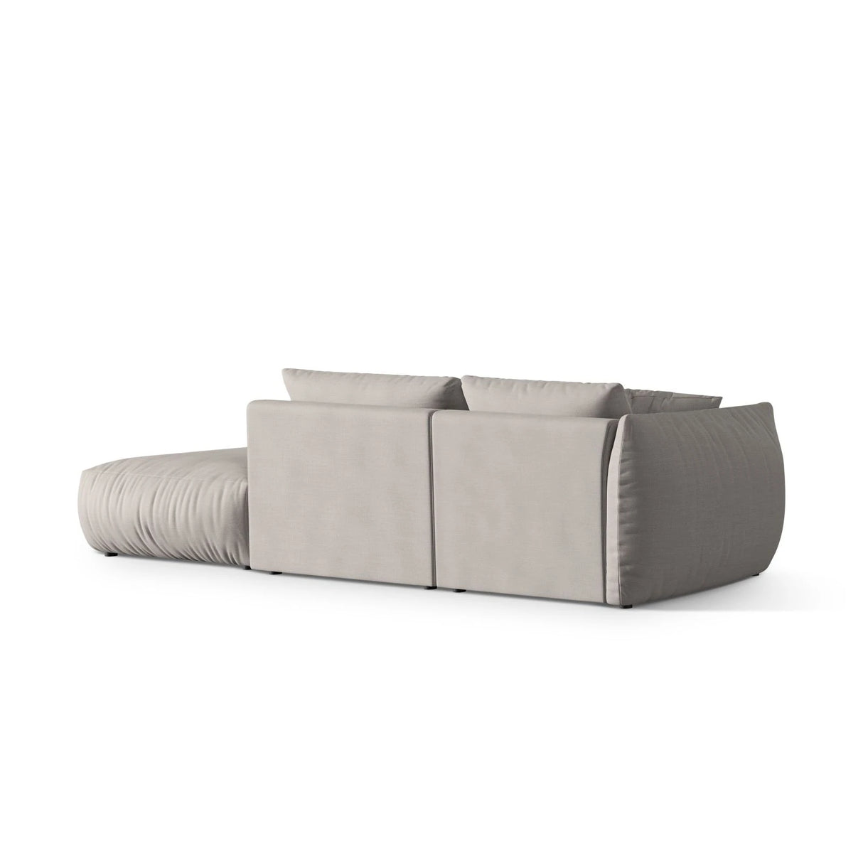 Chris 3-Sitzer Sofa, Rechts, mit Poufmodul, in Leinenoptik aus Strukturierter Stoff (LIN04) in Natural, 315x100 cm – Bild 5