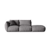 Chris 3-Sitzer Sofa, Rechts, mit Poufmodul, in Leinenoptik aus Strukturierter Stoff (LIN32) in Sand, 315x100 cm – Bild 1