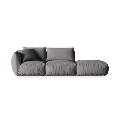 Chris 3-Sitzer Sofa, Rechts, mit Poufmodul, in Leinenoptik aus Strukturierter Stoff (LIN32) in Sand, 315x100 cm – Bild 1
