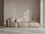Chris 3-Sitzer Sofa, Rechts, mit Poufmodul, in Leinenoptik aus Strukturierter Stoff (LIN32) in Sand, 315x100 cm – Bild 2