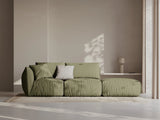 Chris 3-Sitzer Sofa, Rechts, mit Poufmodul, in Leinenoptik aus Strukturierter Stoff (LIN74) in Light Green, 315x100 cm – Bild 2