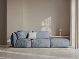 Chris 3-Sitzer Sofa, Rechts, mit Poufmodul, in Leinenoptik aus Strukturierter Stoff (LIN81) in Muted Blue, 315x100 cm – Bild 2