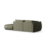 Chris 3-Sitzer Sofa, Rechts, mit Poufmodul, in Leinenoptik aus Strukturierter Stoff (LIN81) in Muted Blue, 315x100 cm – Bild 5