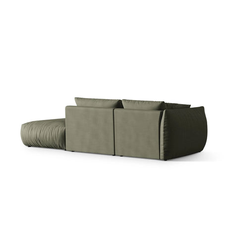 Chris 3-Sitzer Sofa, Rechts, mit Poufmodul, in Leinenoptik aus Strukturierter Stoff (LIN81) in Muted Blue, 315x100 cm – Bild 5