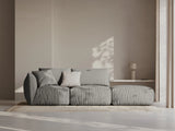 Chris 3-Sitzer Sofa, Rechts, mit Poufmodul, in Leinenoptik aus Strukturierter Stoff (LINS07) in Concrete, 315x100 cm – Bild 2