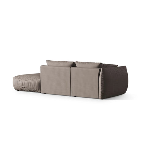 Chris 3-Sitzer Sofa, Rechts, mit Poufmodul, in Leinenoptik aus Strukturierter Stoff (LINS07) in Concrete, 315x100 cm – Bild 5