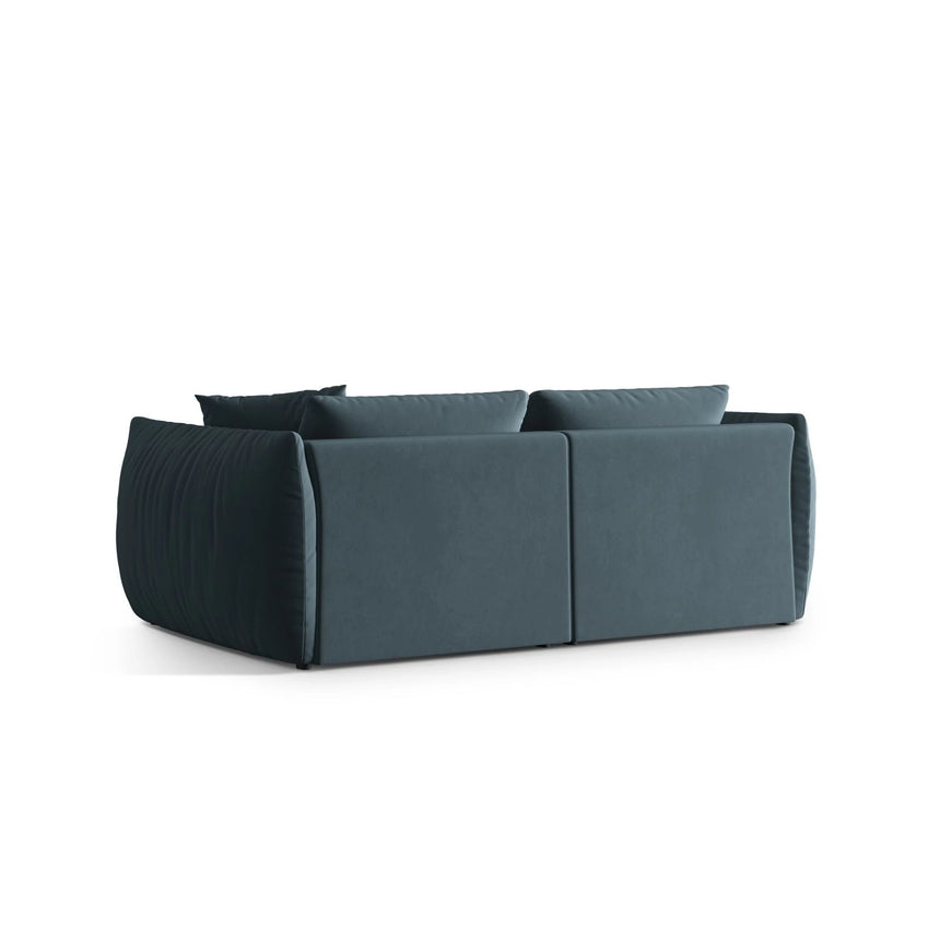 Chris 4-Sitzer Sofa in Leinenoptik aus Samt (CasDaBl) in Pastel Blue, 260x100 cm – Bild 4