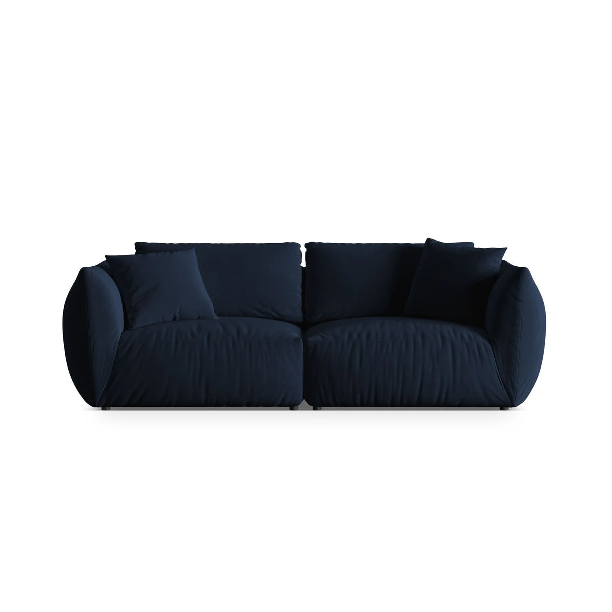 Chris 4-Sitzer Sofa in Leinenoptik aus Samt (CasDeBl) in Königsblau, 260x100 cm – Bild 1