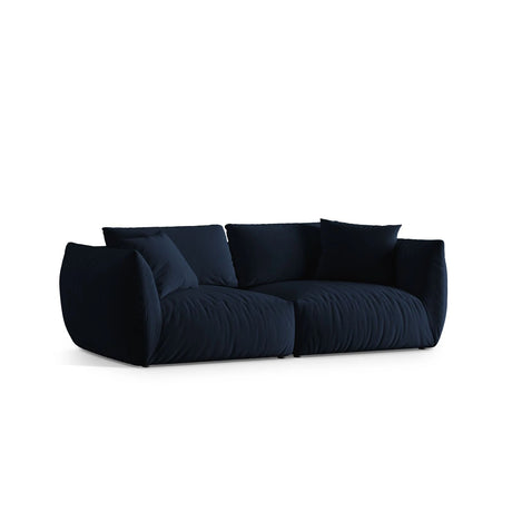Chris 4-Sitzer Sofa in Leinenoptik aus Samt (CasDeBl) in Königsblau, 260x100 cm – Bild 3