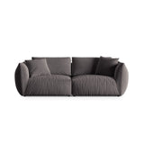 Chris 4-Sitzer Sofa in Leinenoptik aus Samt (CasGraph) in Dunkelgrau, 260x100 cm – Bild 1