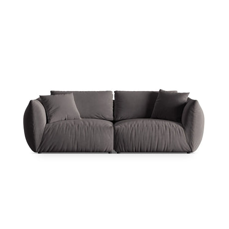 Chris 4-Sitzer Sofa in Leinenoptik aus Samt (CasGraph) in Dunkelgrau, 260x100 cm – Bild 1