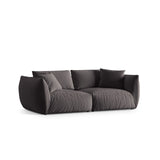 Chris 4-Sitzer Sofa in Leinenoptik aus Samt (CasGraph) in Dunkelgrau, 260x100 cm – Bild 3