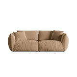 Chris 4-Sitzer Sofa in Leinenoptik aus Samt (CasLio) in Sand, 260x100 cm – Bild 1