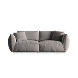 Chris 4-Sitzer Sofa in Leinenoptik aus Samt (CasSto) in Grau, 260x100 cm – Bild 1