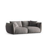 Chris 4-Sitzer Sofa in Leinenoptik aus Samt (CasSto) in Grau, 260x100 cm – Bild 3