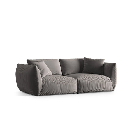 Chris 4-Sitzer Sofa in Leinenoptik aus Samt (CasSto) in Grau, 260x100 cm – Bild 3